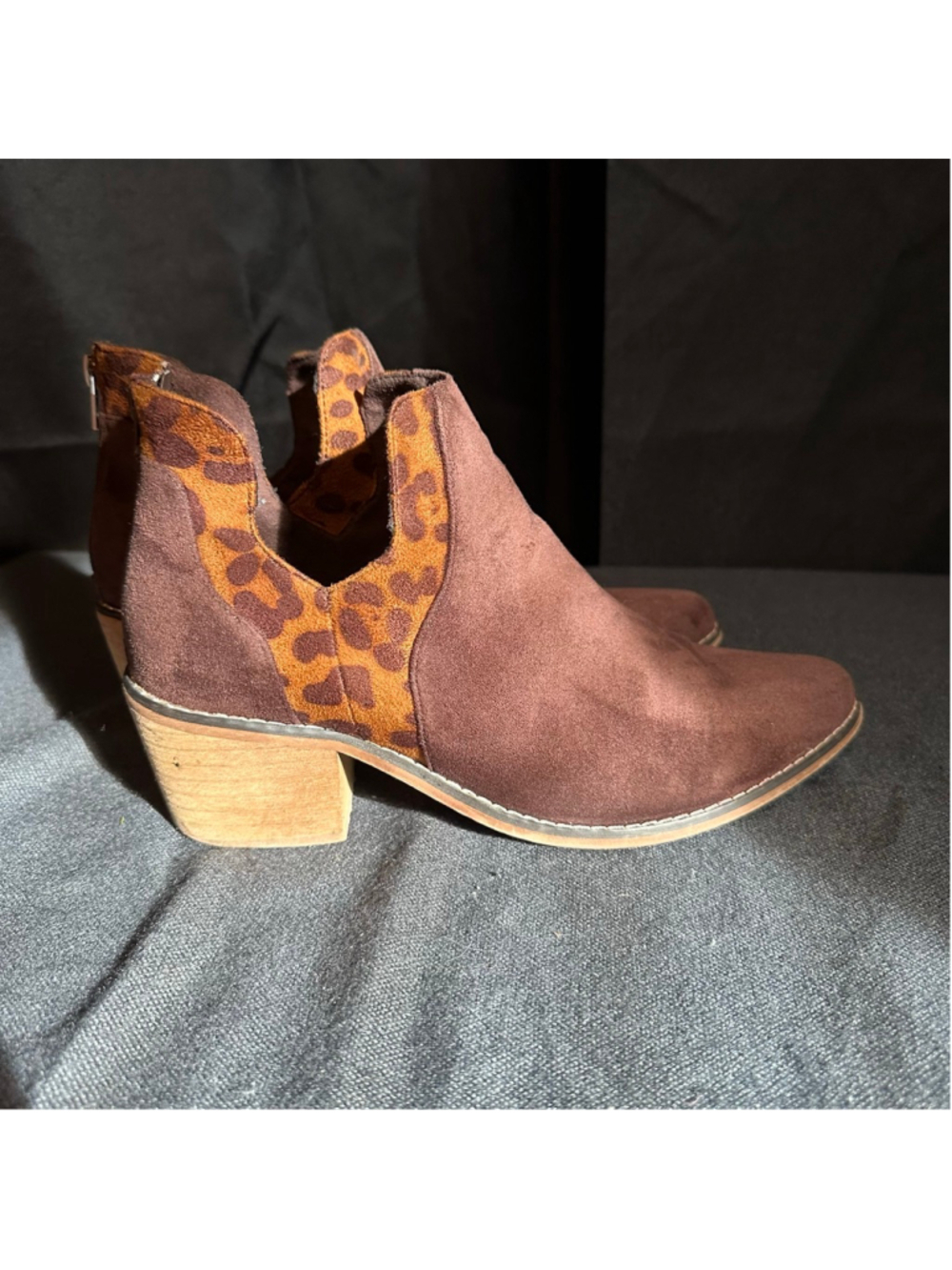 Women's Pierre Dumas Brown Leopard Print Ankle Boots & Booties Size 8.5 Summer